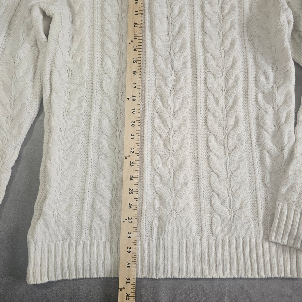 Goodfellow & Co Mens Cream White Cable Knit Crew Neck Pullover Sweater Size M - Picture 4 of 7